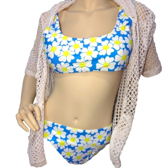 Swimsuit cover-up medium M  Womens White mesh size Vintage - Picture 2 of 8